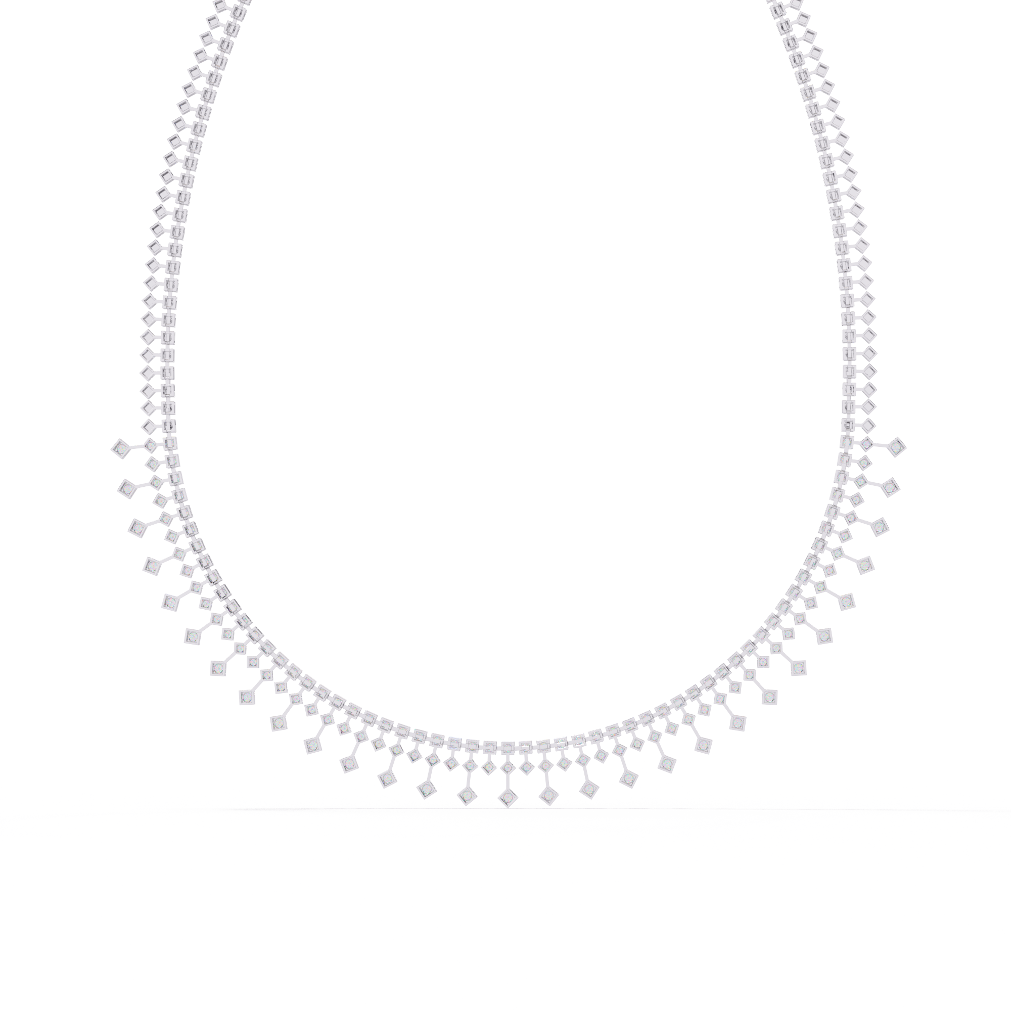 Solitairekart 4.51ct Graduated Natural Diamond Drop Necklace-HI Color, VS-SI Clarity